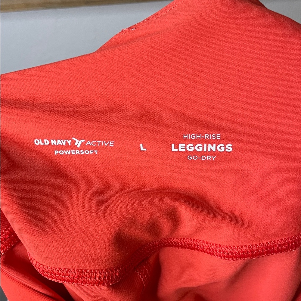 Bold Red High-Waisted Leggings with Matching Sports Bra Tank, size L - Picture 4 of 11